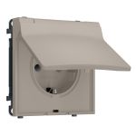 MS368010 Комплект механизма электрической розетки SIGMA Серо-бежевый матовый 50Hz 2P+E с/з с/ш и крышкой IP44 16A-250V QUANT PRO (SP3680, PR141)