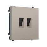 MS372110 Комплект механизма компьютерной двойной розетки SIGMA Серо-бежевый матовый RJ-45 (8P8C) CAT6 с/ш QUANT PRO (SP3721, PR189)