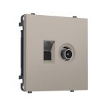 MS372510 Комплект механизма розетки компьютерной + TV оконечной SIGMA Серо-бежевый матовый RJ-45 CAT6/50-870MHz 1dB с/ш QUANT PRO (SP3725, PR195)