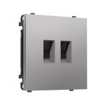 MS512110 Комплект механизма компьютерной двойной розетки SIGMA Сталь матовый RJ-45 (8P8C) CAT6 с/ш QUANT PRO (SP5121, PR189)