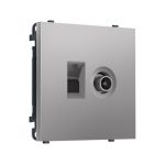 MS512510 Комплект механизма розетки компьютерной + TV оконечной SIGMA Сталь матовый RJ-45 (8P8C) CAT6/50-870MHz 1dB с/ш QUANT PRO (SP5125, PR195)