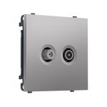 MS513310 Комплект механизма розетки TV оконечной + SAT SIGMA Сталь матовый 5-862MHz 3.5dB/950-2150MHz 3.8dB QUANT PRO (SP5133, PR217)