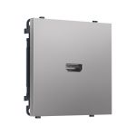 MS514030 Комплект механизма розетки HDMI 2.1 SIGMA Сталь матовый 30V/900MS 4K-120HZ 8K-60Hz QUANT PRO (SP5140, PR223)