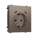MS640510 Комплект механизма электрической розетки SIGMA Темная бронза матовый 2USB С+C 20W (быст. зар.) с/з с/ш 16A-250V QUANT PRO (SP6405, PR165)