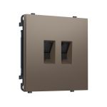 MS642110 Комплект механизма компьютерной двойной розетки SIGMA Темная бронза матовый RJ-45 (8P8C) CAT6 с/ш QUANT PRO (SP6421, PR189)