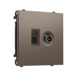 MS642510 Комплект механизма розетки компьютерной + TV оконечной SIGMA Темная бронза матовый RJ-45 CAT6/50-870MHz 1dB с/ш QUANT PRO (SP6425, PR195)