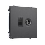 MS662510 Комплект механизма розетки компьютерной + TV оконечной SIGMA Антрацит серый RJ-45 (8P8C) CAT6/50-870MHz 1dB с/ш QUANT PRO (SP6625, PR195)