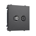 MS663310 Комплект механизма розетки TV оконечной + SAT SIGMA Антрацит серый 5-862MHz 3.5dB/950-2150MHz 3.8dB QUANT PRO (SP6633, PR217)