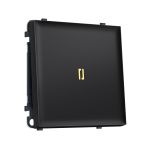 MS802010 Комплект механизма 1-кл выключателя с подсветкой 3200K SIGMA Черный матовый 10A-250V QUANT PRO (SP8020, PR101, G11Y)