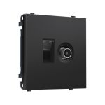 MS812510 Комплект механизма розетки компьютерной + TV оконечной SIGMA Черный матовый RJ-45 (8P8C) CAT6/50-870MHz 1dB с/ш QUANT PRO (SP8125, PR195)