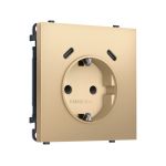 MS890510 Комплект механизма электрической розетки SIGMA Золото Мягкое касание 2USB С+C 20W (быст. зар.) с/з с/ш 16A-250V QUANT PRO (SP8905, PR165)