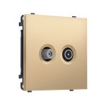 MS893310 Комплект механизма розетки TV оконечной + SAT SIGMA Золото Мягкое касание 5-862MHz 3.5dB/950-2150MHz 3.8dB QUANT PRO (SP8933, PR217)