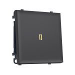 MS902010 Комплект механизма 1-кл выключателя с подсветкой 3200K SIGMA Графит Мягкое касание 10A-250V QUANT PRO (SP9020, PR101, G11Y)