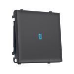MS902020 Комплект механизма 1-кл выключателя с подсветкой 10000K SIGMA Графит Мягкое касание 10A-250V QUANT PRO (SP9020, PR101, G17B)