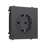 MS907010 Комплект механизма электрической розетки SIGMA Графит Мягкое касание 50Hz 2P+E с/з с/ш 16A-250V QUANT PRO (SP9070, PR141)