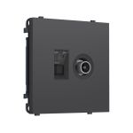 MS912510 Комплект механизма розетки компьютерной + TV оконечной SIGMA Графит Мягкое касание RJ-45 CAT6/50-870MHz 1dB с/ш QUANT PRO (SP9125, PR195)