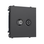 MS913310 Комплект механизма розетки TV оконечной + SAT SIGMA Графит Мягкое касание 5-862MHz 3.5dB/950-2150MHz 3.8dB QUANT PRO (SP9133, PR217)