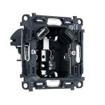 PR160 Механизм электрической розетки 2USB A+C 20W (быстрая зарядка) с/з на винтовых зажимах QUANT PRO