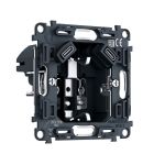 PR165 Механизм электрической розетки 2USB С+C 20W (быстрая зарядка) с/з на винтовых зажимах 16A-250V QUANT PRO