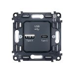 VM177 Механизм розетки 2USB A+C 20W (быстрая зарядка) QUANT