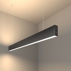 Линейный светодиодный подвесной двусторонний светильник 103 см 40 Вт 4200 К черная шагрень 101-200-40-103