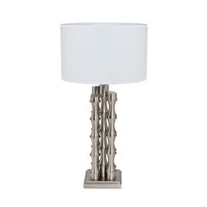 Лампа настольная Bamboo плафон белый, сатин.никель Garda Decor K2KM0901SN