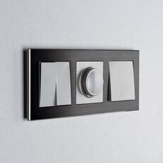 Перекрестный выключатель одноклавишный (серебряный) W1113006