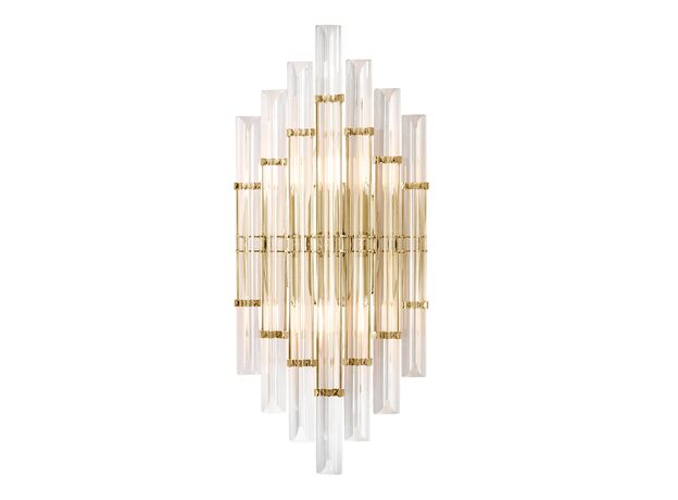 Настенные светильники Crystal Lux SARAGOSA AP2 BRASS/TRANSPARENTE SANTA