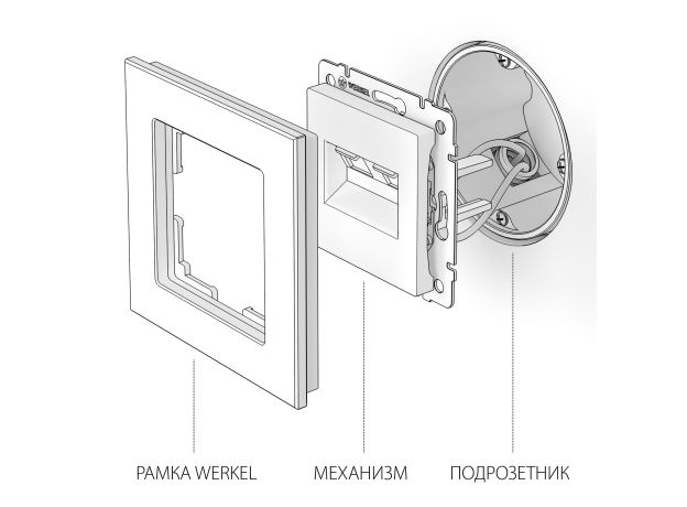 Розетка двойная Ethernet RJ-45  (серебряный) W1181106