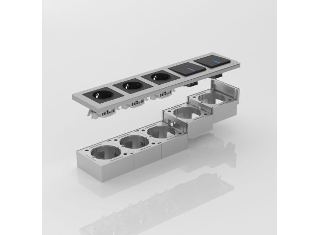 Коробка для накладного монтажа (серебряный) W8000006