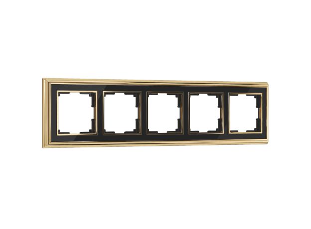 Рамка на 5 постов (золото/черный) WL17-Frame-05