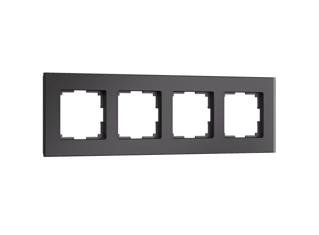 Рамка на 4 поста Senso (черный, стекло soft-touch) W0043108