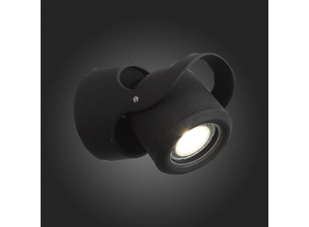 SL093.401.01 Светильник уличный настенный ST-Luce Черный/Черный, Прозрачный G5,3 1*3W ROUND
