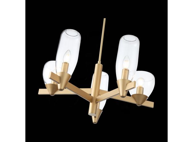 SL1119.203.05 Светильник подвесной ST-Luce Золотистый/Прозрачный E14 5*40W TENERESA