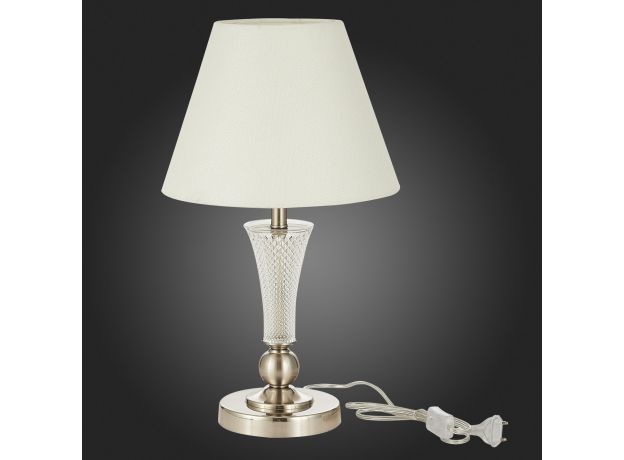SLE105504-01 Прикроватная лампа Никель/Белый E14 1*40W REIMO