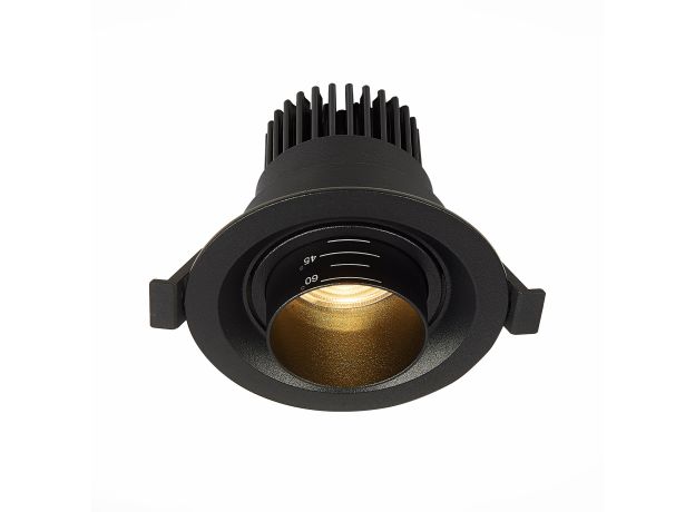 ST701.438.07 Св-к встр. Zoom Черный LED 1*7W 3000K 560Lm Ra 15°-60° IP20 D90xH65 170-240V Встраиваемые светильники