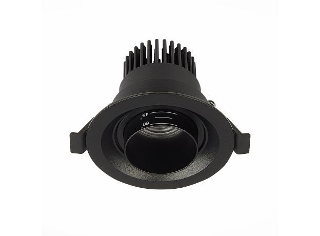 ST701.438.07 Св-к встр. Zoom Черный LED 1*7W 3000K 560Lm Ra 15°-60° IP20 D90xH65 170-240V Встраиваемые светильники