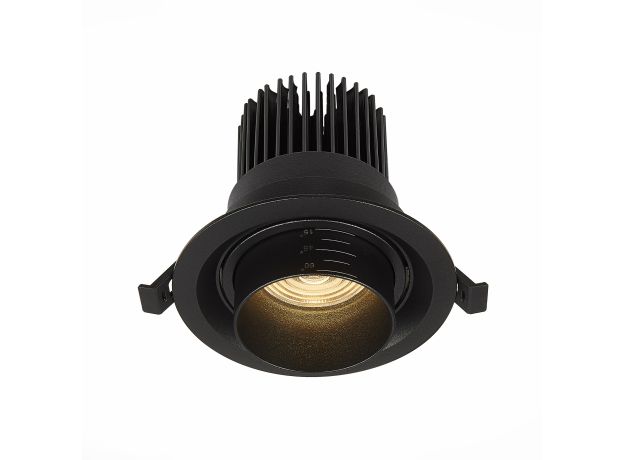 ST701.438.12 Св-к встр. Zoom Черный LED 1*12W 3000K 960Lm Ra90 15°-60° IP20 D115xH95 170-240V Встраиваемые светильники