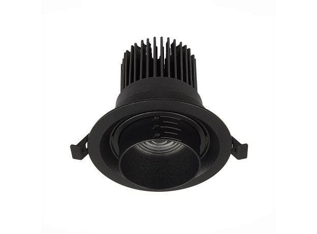 ST701.438.12 Св-к встр. Zoom Черный LED 1*12W 3000K 960Lm Ra90 15°-60° IP20 D115xH95 170-240V Встраиваемые светильники