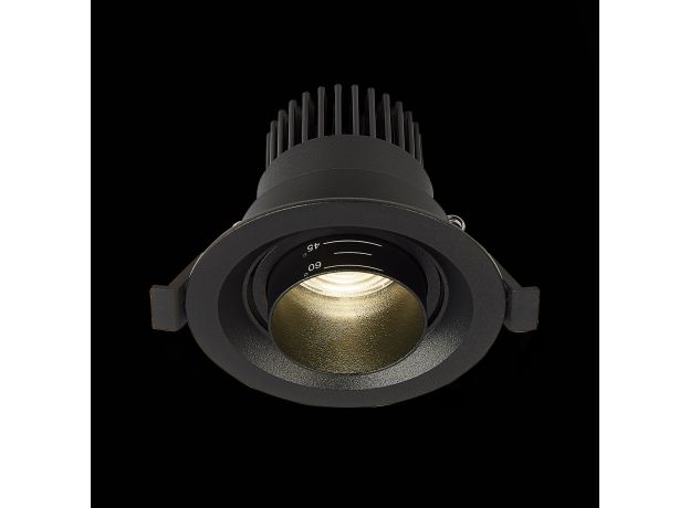 ST701.448.07 Св-к встр. Zoom Черный LED 1*7W 4000K 560Lm Ra 15°-60° IP20 D90xH65 170-240V Встраиваемые светильники