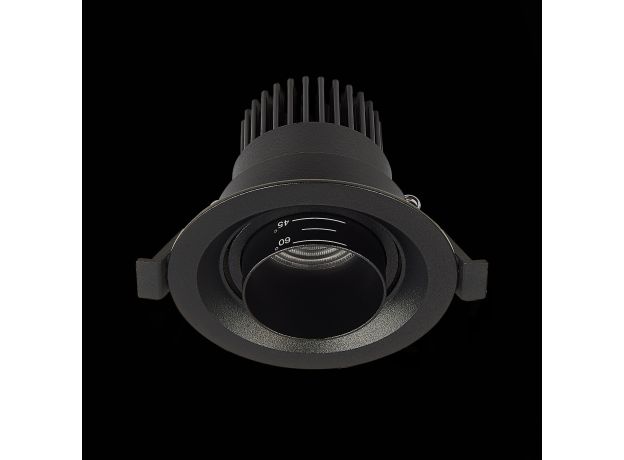 ST701.448.07 Св-к встр. Zoom Черный LED 1*7W 4000K 560Lm Ra 15°-60° IP20 D90xH65 170-240V Встраиваемые светильники