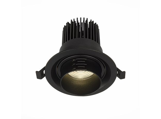 ST701.448.12 Св-к встр. Zoom Черный LED 1*12W 4000K 960Lm Ra90 15°-60° IP20 D115xH95 170-240V Встраиваемые светильники