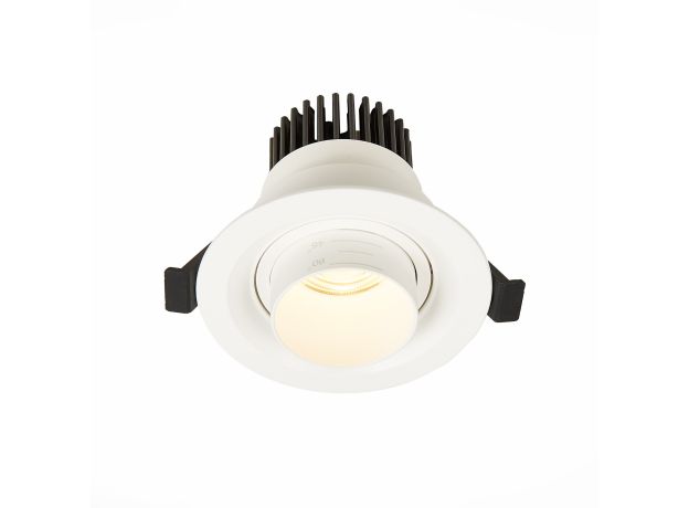 ST701.538.07 Св-к встр. Zoom Белый LED 1*7W 3000K 560Lm Ra 15°-60° IP20 D90xH65 170-240V Встраиваемые светильники