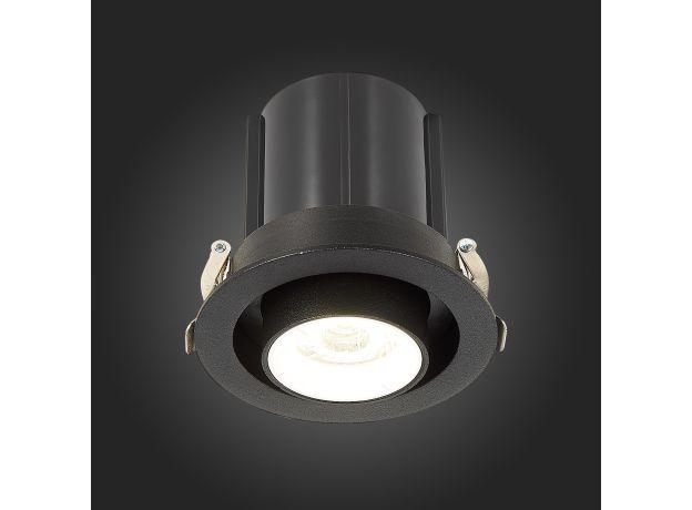 ST702.438.12 Св-к встр. Черный LED 1*12W 3000K 900Lm Ra80 24° IP20 D90xH92 180-240V Встраиваемые светильники