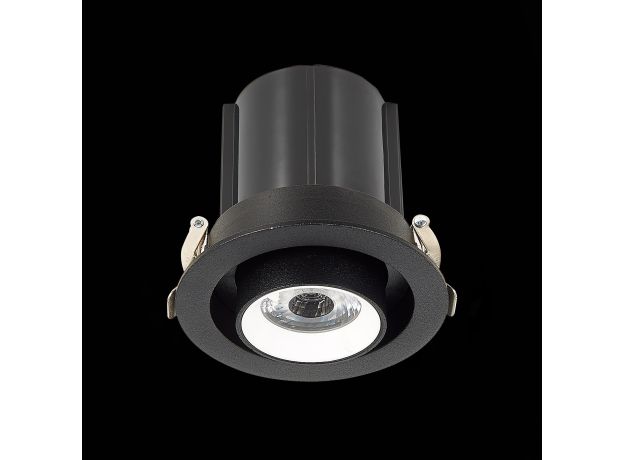 ST702.438.12 Св-к встр. Черный LED 1*12W 3000K 900Lm Ra80 24° IP20 D90xH92 180-240V Встраиваемые светильники