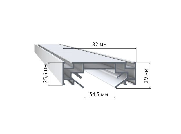 ST001.129.00 Профиль для монтажа однофазного шинопровода в натяжной потолок (TR30) ST-Luce  Длина 2 000мм Однофазная трековая система