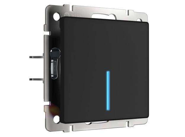 Сенсорный выключатель одноклавишный с подсветкой 1000 Вт (черный матовый) W4510008