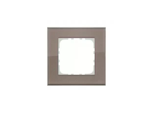 Рамка 1-постовая, натуральное стекло (серо-коричневый) LK80