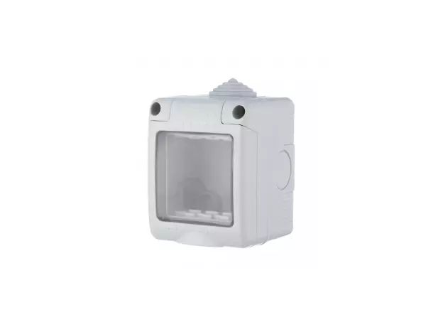 Коробка для о/п, герметичная с прозрачной, силиконовой панелью, 45х45мм IP55 (серый) LK45