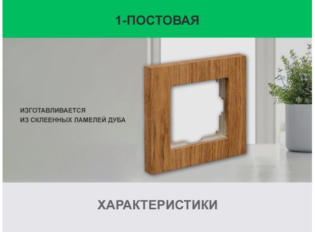 Рамка 1 пост (дуб) 3166 Frame-01 oak для Werkel